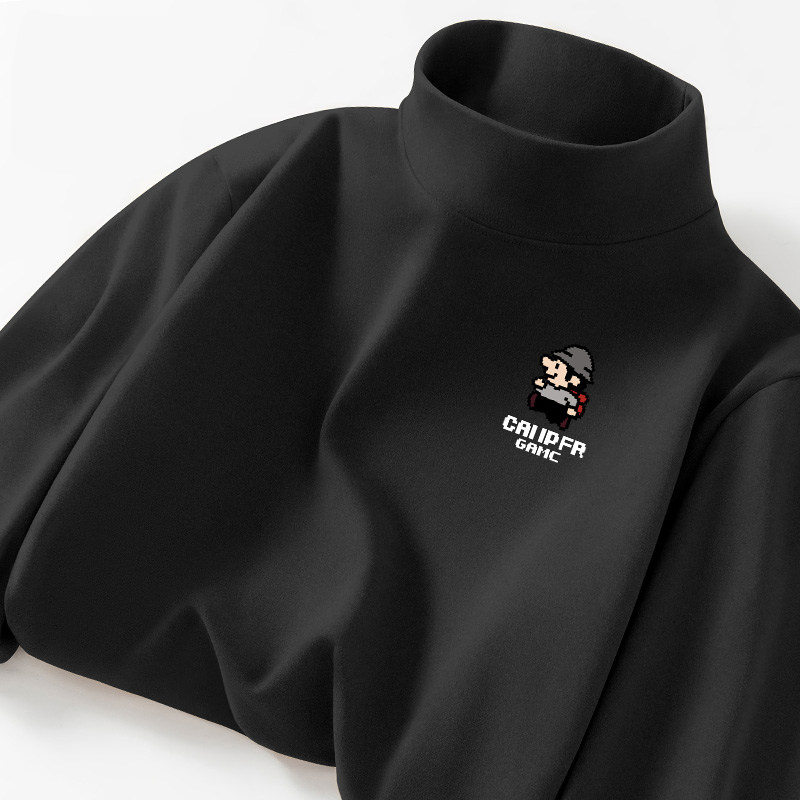 宝宝打底衫螺纹德绒半高领长袖男童保暖内搭体恤软糯超柔T恤冬装