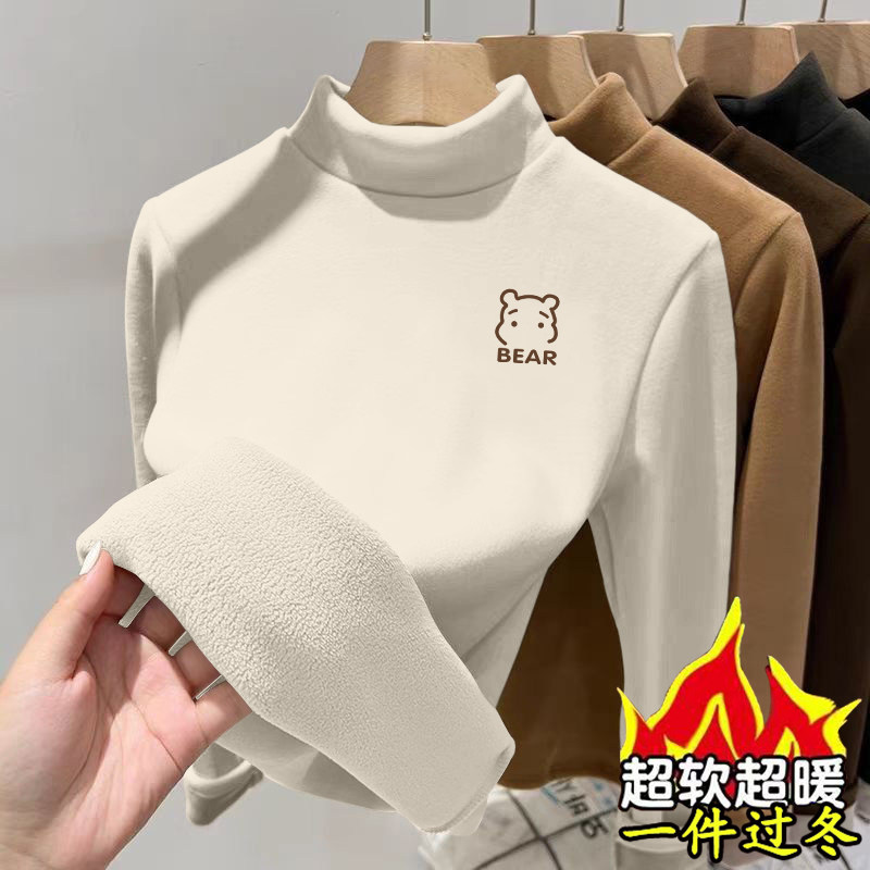 男女童半高领长袖加绒加厚T恤2025新款冬季打底中大童奥粒绒上衣,童装/婴儿装/亲子装,T恤,淘宝优惠券,粉丝福利购,淘宝优惠卷