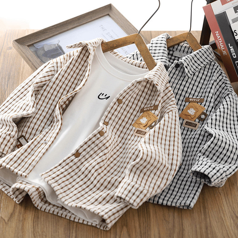 童装秋季外套格子衬衫秋装男童长袖休闲中大儿童百搭潮流学生上衣,童装/婴儿装/亲子装,衬衫,淘宝优惠券,粉丝福利购,淘宝优惠卷