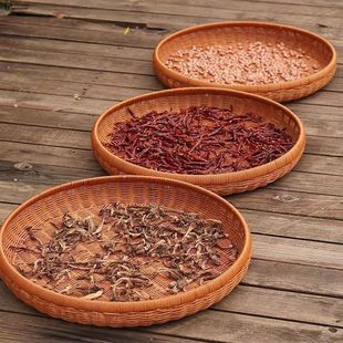 特大号圆形晒筐手工仿藤编篮北欧简约簸箕手编家用收纳簸箕大号