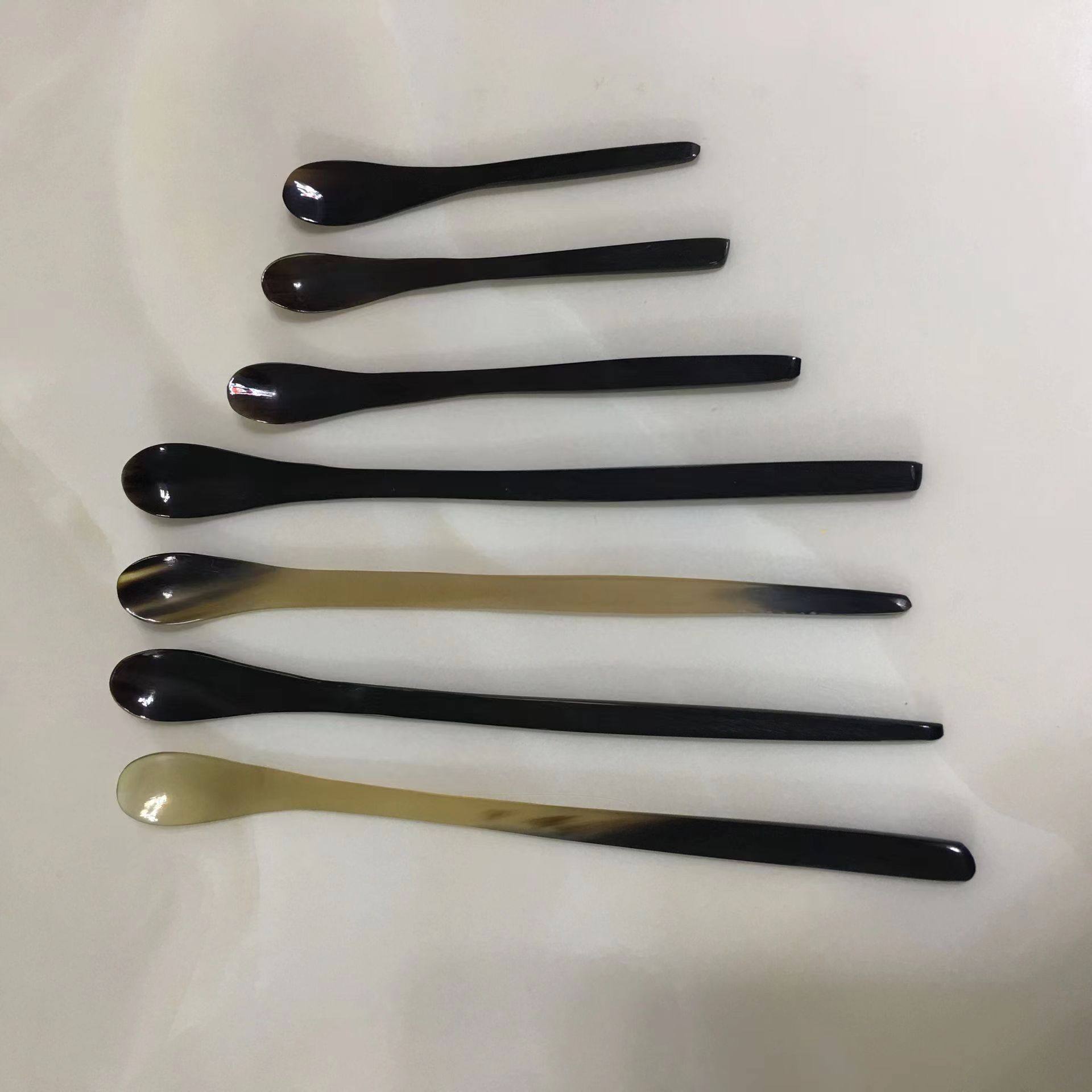 包邮牛角药勺3*1三支一组大中小天然牛角实验室牛角药勺出口款普通