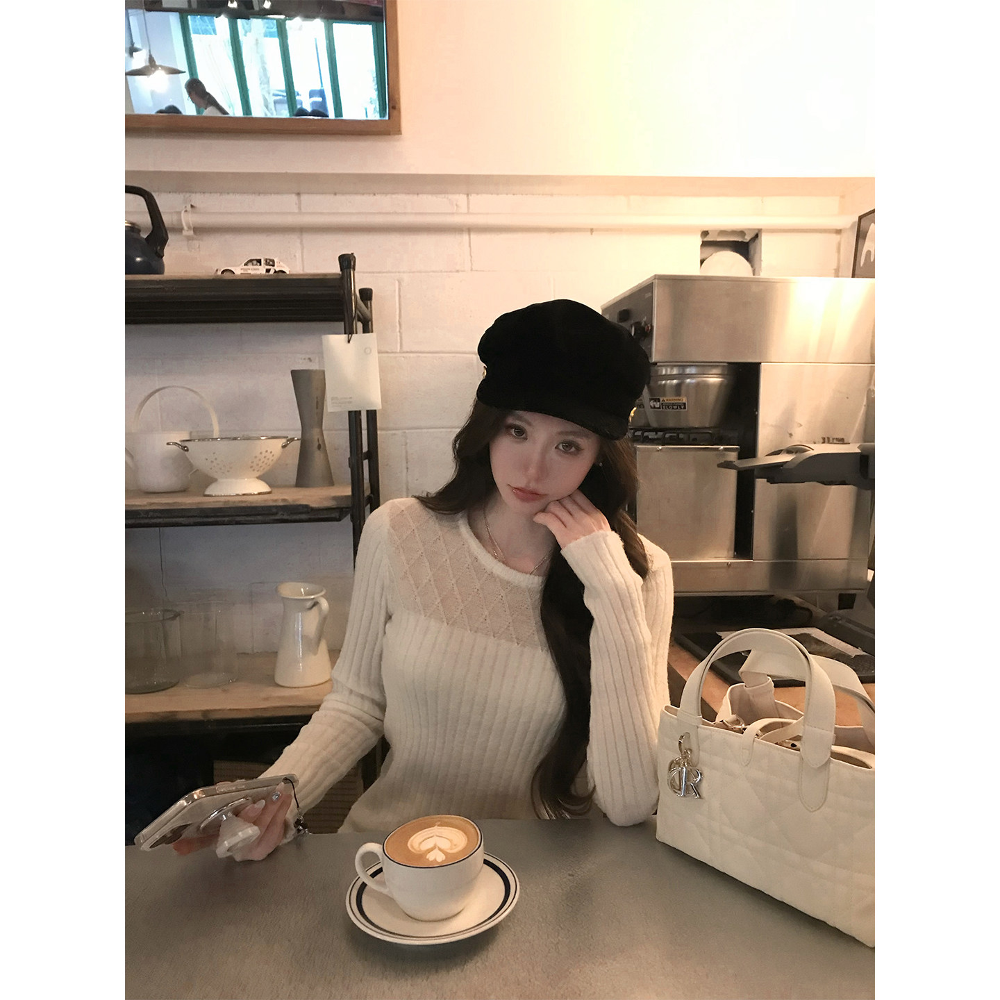 八盖pinky piggy 雾岛清晨 两色羊毛菱格纹针织衫女修身内搭上衣,女装/女士精品,毛衣,淘宝优惠券,粉丝福利购,淘宝优惠卷