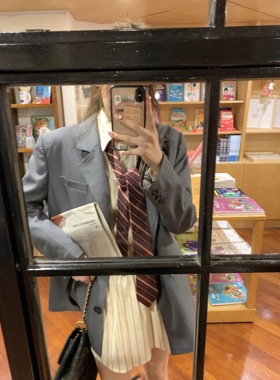 八盖pinky piggy 简言的回信 灰色休闲质感西装女百搭显瘦外套