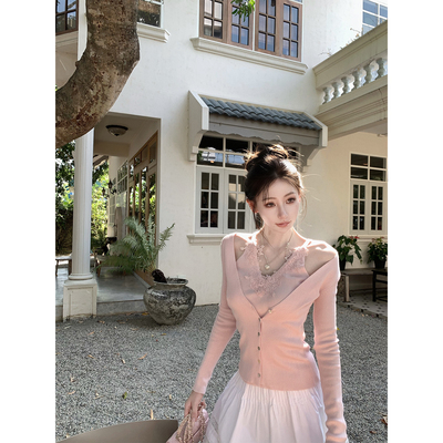 八盖pinkypiggy假两件针织衫