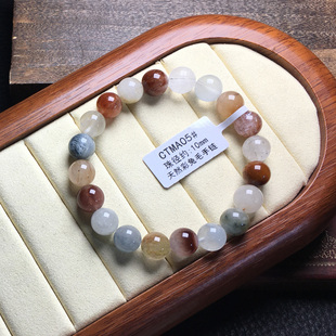 天然彩兔毛发晶手链女一物一图满发顺发蓝红多宝猫眼水晶手串串珠