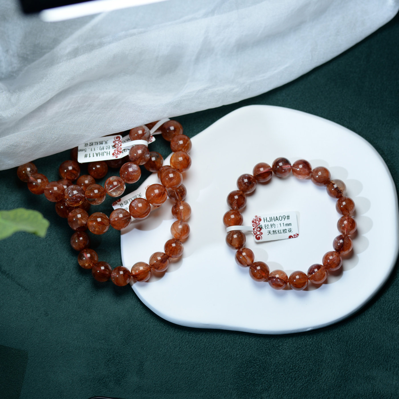 天然原色红胶花鸩羽红幽灵手串黄胶花异象原矿单圈手链送女生礼物