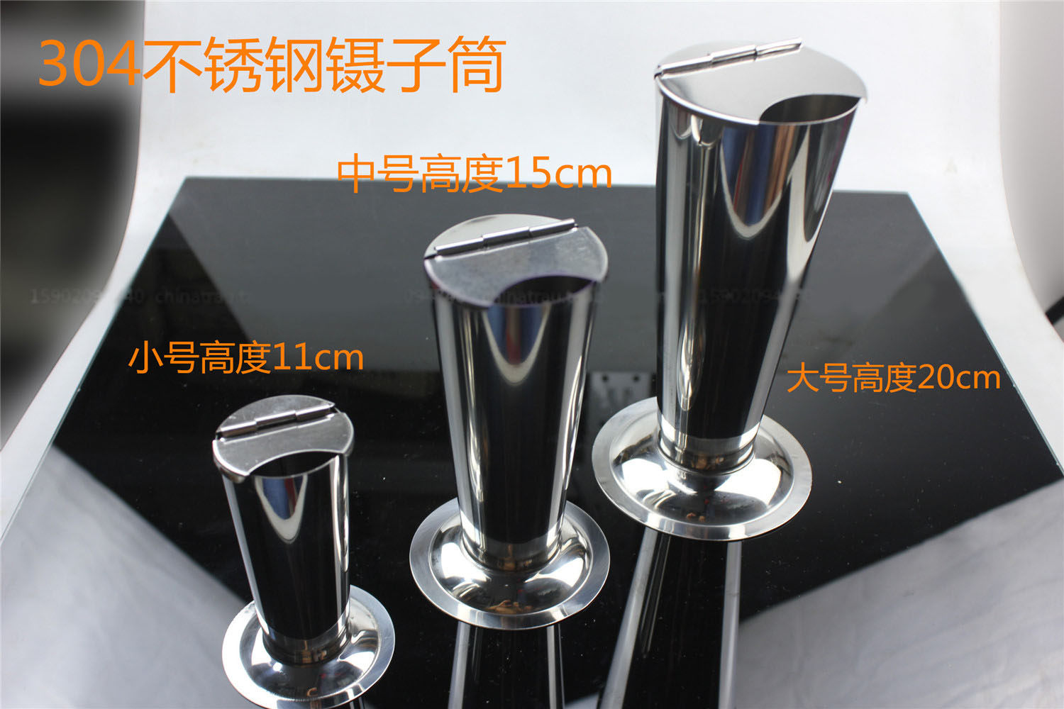 不锈钢 镊子筒医用带盖倒锥型 加厚泡镊筒 大中小消毒桶手术器械