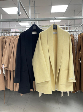 2025秋冬新双面羊毛大衣女宽松浴袍御姐风大气时髦牦牛绒毛呢外套