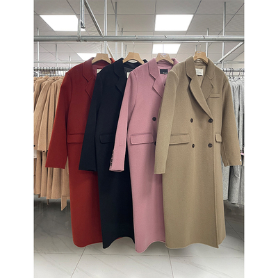 中长款2025秋冬新款双面羊毛大衣女正肩简约百搭100%澳毛毛呢外套