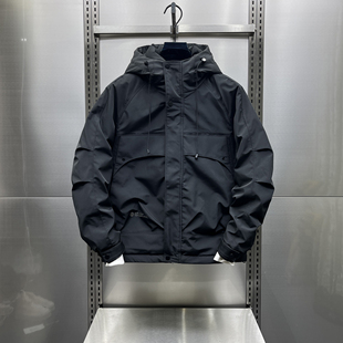 2024冬季新款男士冲锋衣羽绒服男士潮牌韩版青年保暖工装连帽外套