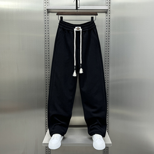 男2024秋季 子高级感阔腿裤 新款 裤 条绒加长款 潮牌灯芯绒直筒休闲裤