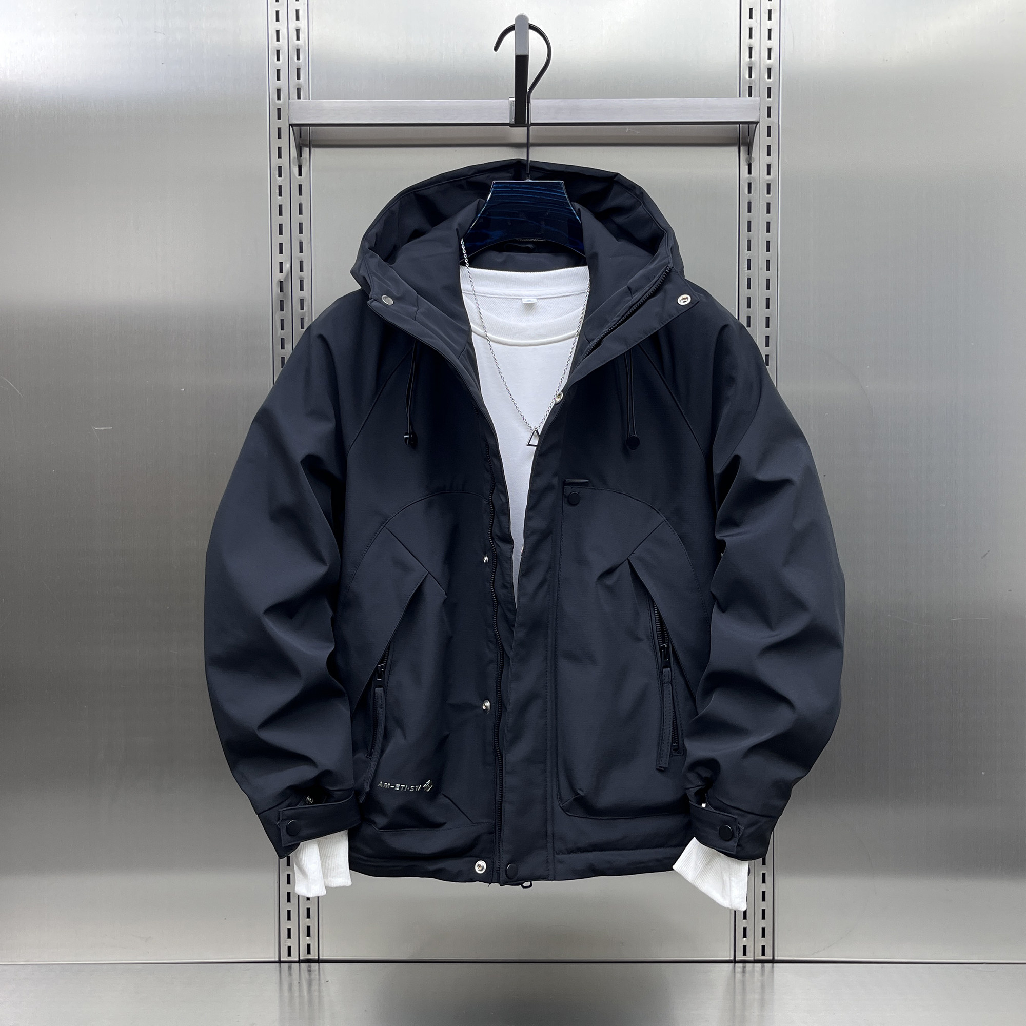 秋冬连帽宽松夹棉抗寒加厚夹克男款外套潮牌痞帅休闲百搭工装棉衣,男装,夹克,淘宝优惠券,粉丝福利购,淘宝优惠卷