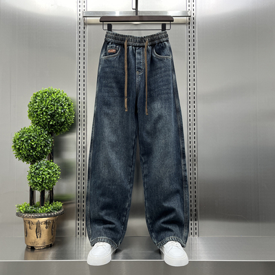 美式高街痞帅加绒男士牛仔裤