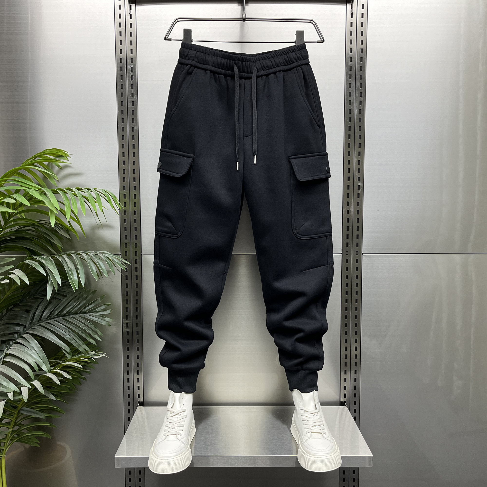 2024春季新款修身大口袋工装裤男潮流网红痞帅休闲卫裤运动哈伦裤,男装,休闲裤,淘宝优惠券,粉丝福利购,淘宝优惠卷