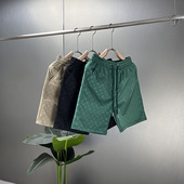 高端轻奢印花潮流百搭痞帅速干五分裤 夏季 冰丝短裤 沙滩裤 新款 男士