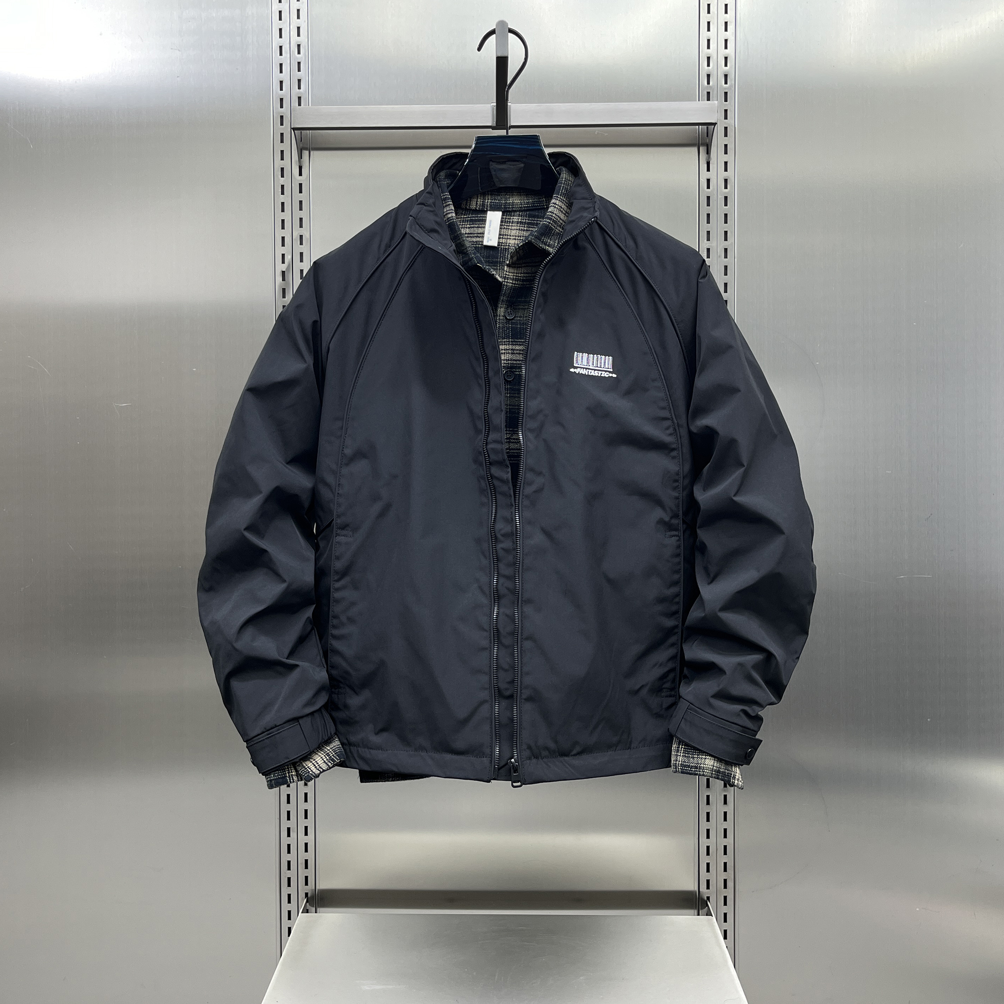 2025春季潮牌夹棉外套立领夹克男