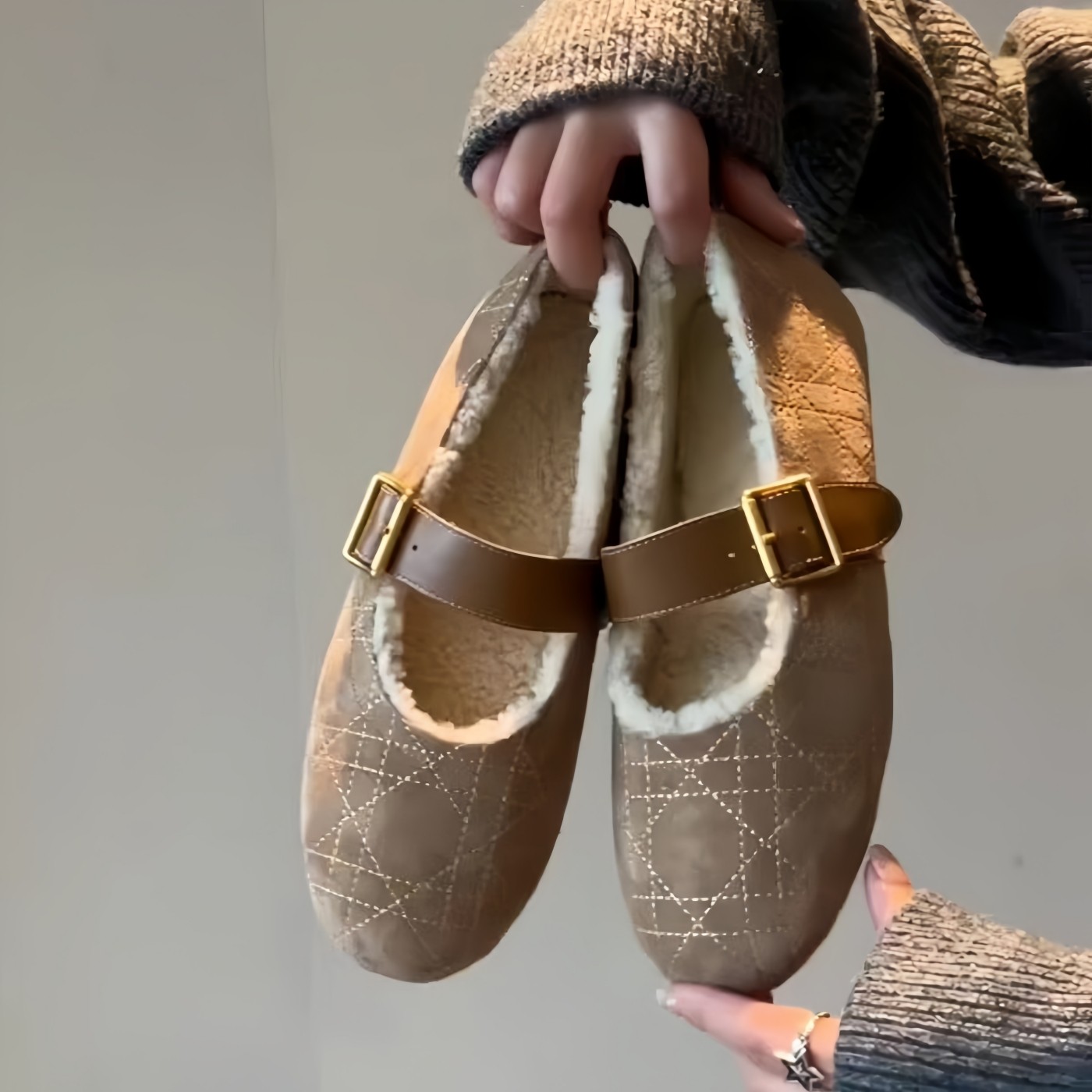 25秋冬新款英伦风加绒乐福鞋平底羊反绒时尚玛丽珍鞋浅口毛毛单鞋,女鞋,玛丽珍鞋,淘宝优惠券,粉丝福利购,淘宝优惠卷