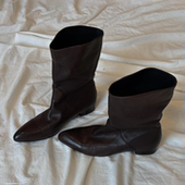 法式 宽筒显瘦简约中筒骑士靴 复古尖头高级感短靴女2025年秋冬新款