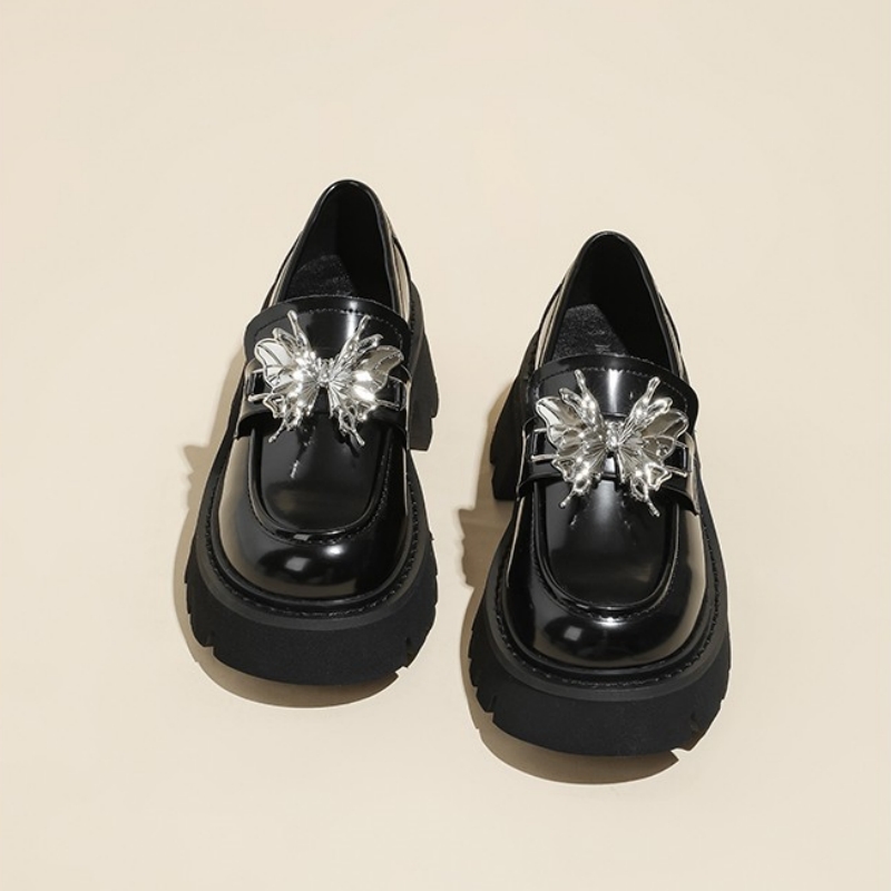 厚底英伦风真皮2024新款乐福单鞋