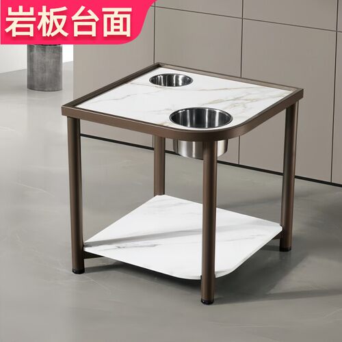 茶楼高档茶几棋牌室麻将机专用茶几麻将桌岩板茶几茶水架烟灰缸架