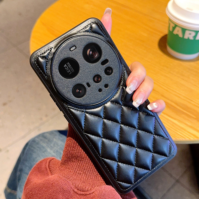 适用于小米15Ultra手机壳简约商务菱格小香风皮质小米15Ultra纯色防摔保护套小米15Ultra皮纹时尚男女潮款