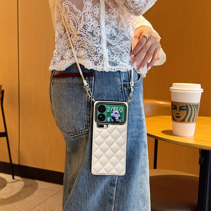 适用小米17手机壳全包防摔硬壳小米17proMax保护套简约时尚创意斜挎挂绳女xiaomi17pro简约菱格小香风