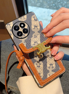 适用于小米Civi4Pro手机壳创意复古风潮牌蓝色一体卡包小米civi4pro全包防摔斜挎挂绳保护套小米civi女潮款