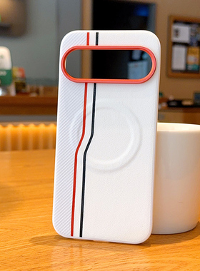 适用谷歌GooglePixel10手机壳全包防摔奢华潮牌皮纹谷歌10pro网红保护套谷歌10proXL磁吸金甲五拼橙