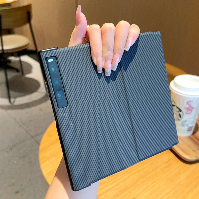 适用于华为matexs2手机壳商务奢华碳纤维素皮潮款华为Xs2翻盖式皮套全包防摔MateXs2磁吸创意高端皮纹壳