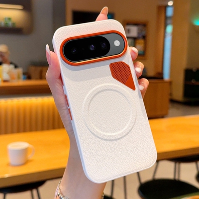 适用谷歌GooglePixel10手机壳全包防摔超薄皮纹金甲纯色谷歌Pixel10ProXL保护套潮牌谷歌Pixel10磁吸散热五金