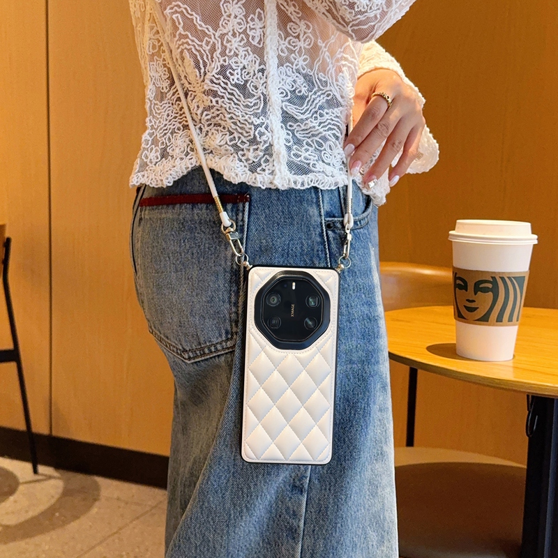 适用于华为mate80RS手机壳简约时尚小香风皮纹壳mate80RS商务奢华创意华为mate8RS全包竖立斜挎背包链