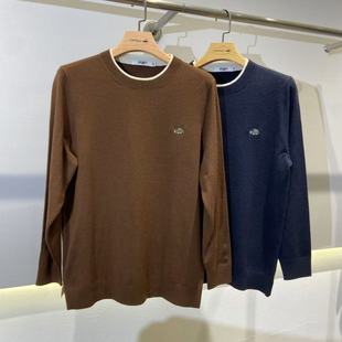 卡帝乐鳄鱼男士毛衣假两件2025年秋冬新款圆领针织衫休闲百搭羊毛