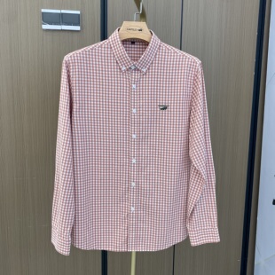 卡帝乐鳄鱼格子衬衫男休闲商务衬衣纯棉2025年新款百搭长袖上衣潮