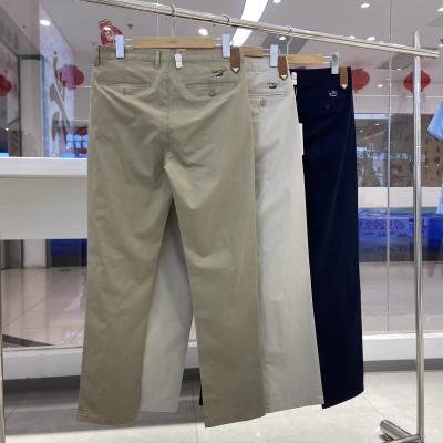 卡帝乐鳄鱼男士纯棉休闲裤2025年新款直筒裤宽松百搭长裤商务西裤