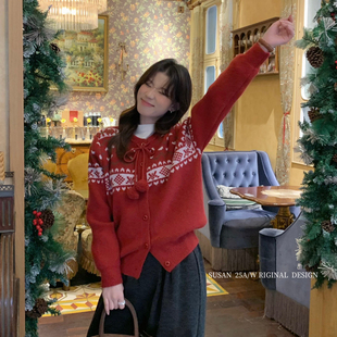 SUSAN 萌萌暖冬韩系气质百搭慵懒减龄加厚保暖毛衣2235s