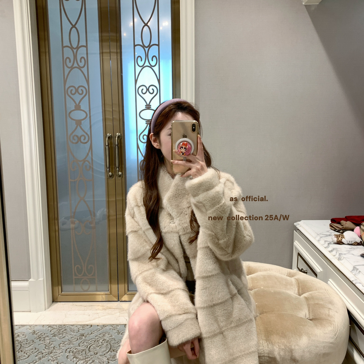 AS OFFICIAL-冬季2025皮草毛毛外套大衣80616