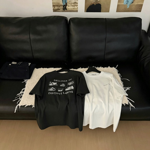UNCLE BE秋上新Far胸口字母后背房屋半袖短袖T恤