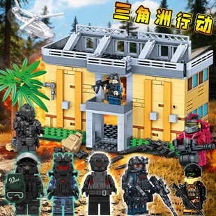 全套黄金三角洲盲盒人仔积木红狼铁面判官威龙可动人偶模型玩具男