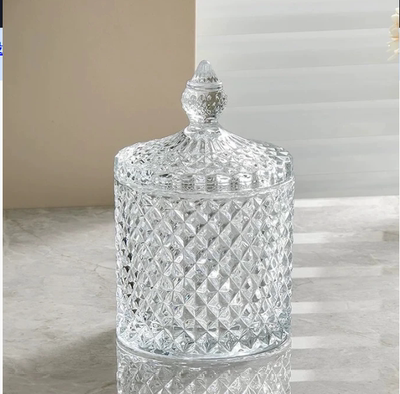 透明糖果罐玻璃牙签盒家用高档棉签收纳筒高颜值个性创意商用