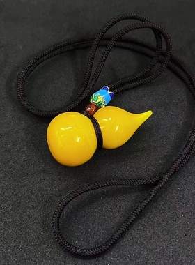 淄博非遗手作琉璃鸡油黄葫芦车载挂件