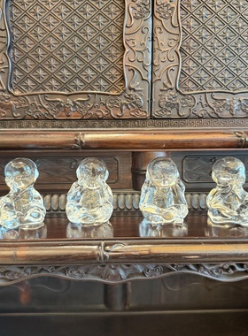 四不和尚摆件轻奢高级感水晶客厅玄关家居桌面装饰摆设茶桌摆件