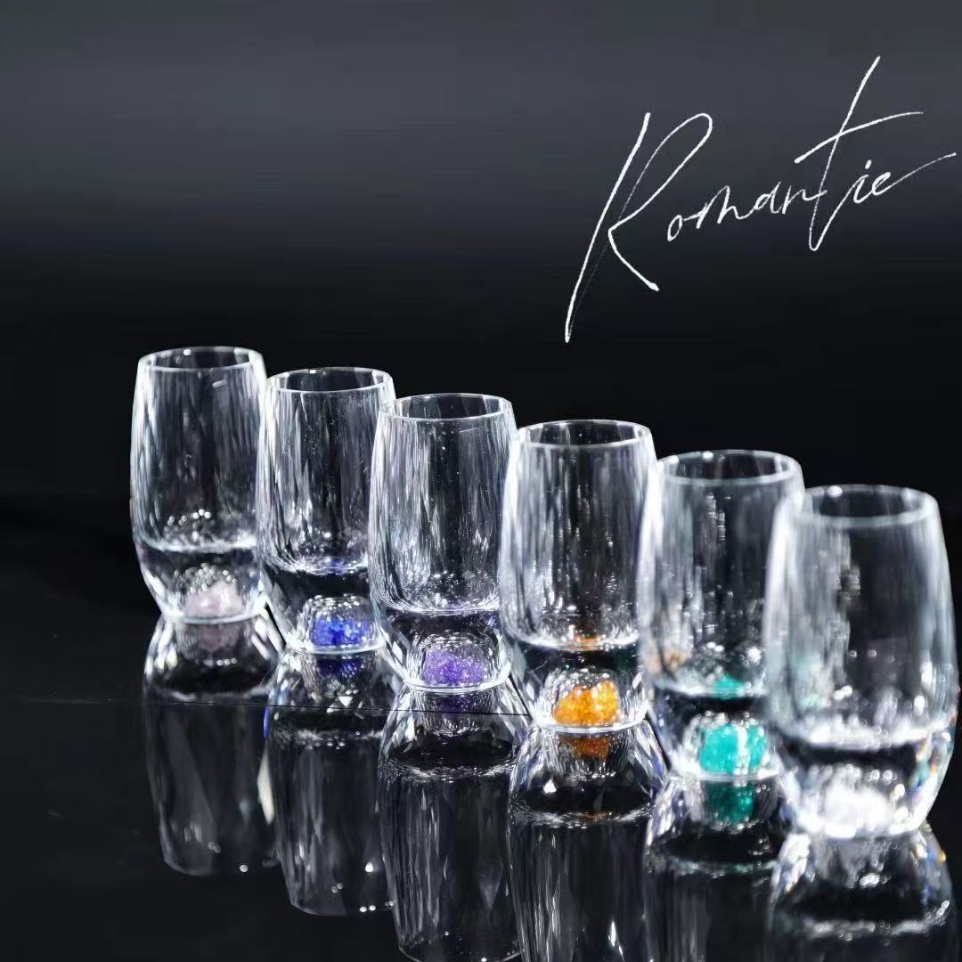 出口款-K9料轻奢晶钻切割6色小酒杯50ml礼盒装