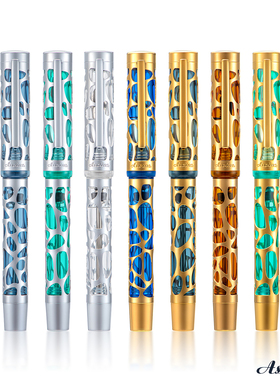 意斯华 Asvine V169负压上墨金属镂空钢笔 明尖书写商务高档套装