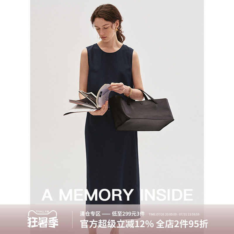100%6A真丝无袖背心连衣裙女