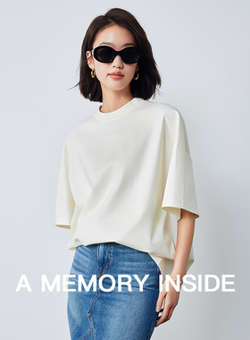 A Memory Inside100%SUPIMA匹马棉百搭宽松纯色短袖T恤上衣女夏季