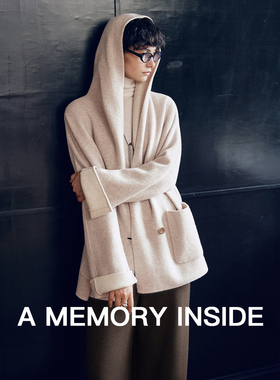 A Memory Inside100%澳洲进口羊毛/精梳棉双面手工缝制毛呢大衣女