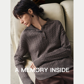重磅JI细羊绒羊毛毛衣女polo领针织衫 Memory Inside绞花工艺