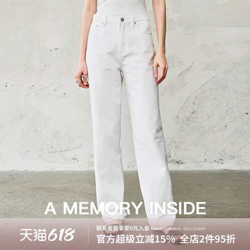 纯棉白色牛仔裤女2025夏季新款