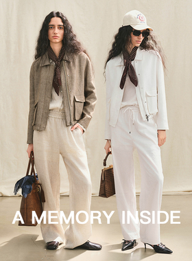 A Memory Inside高奢韩国进口100亚麻夹克外套女2025早春新款