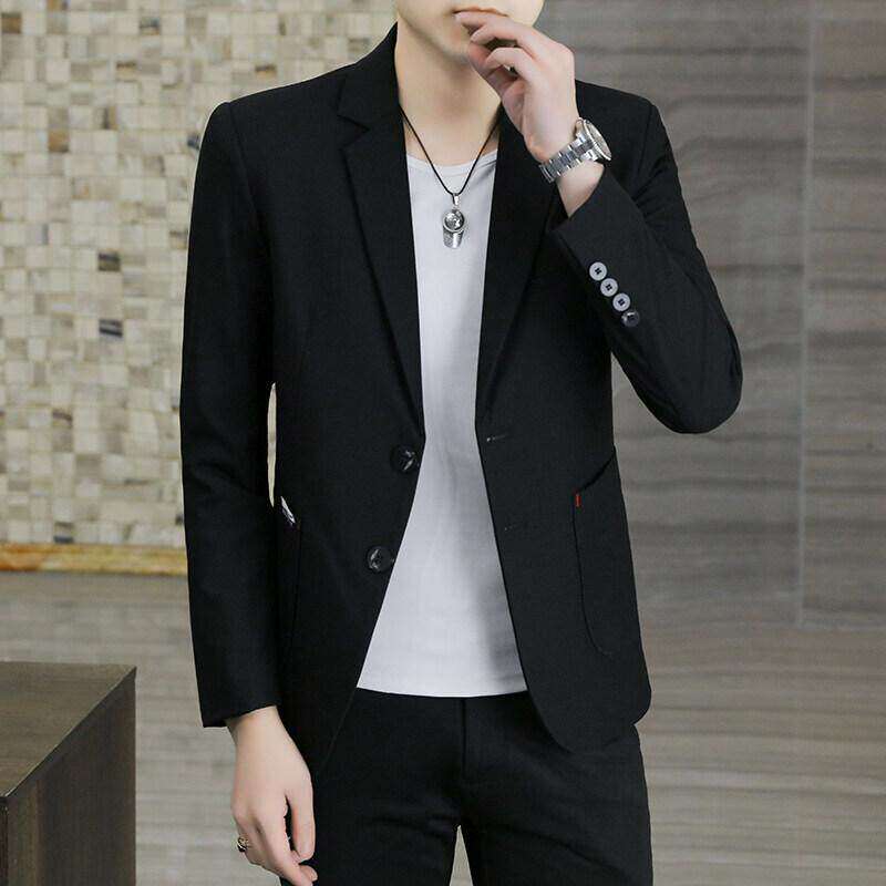 皮尔卡丹男士小西装外套休闲纯色高级感2025春秋新款商务帅气西服